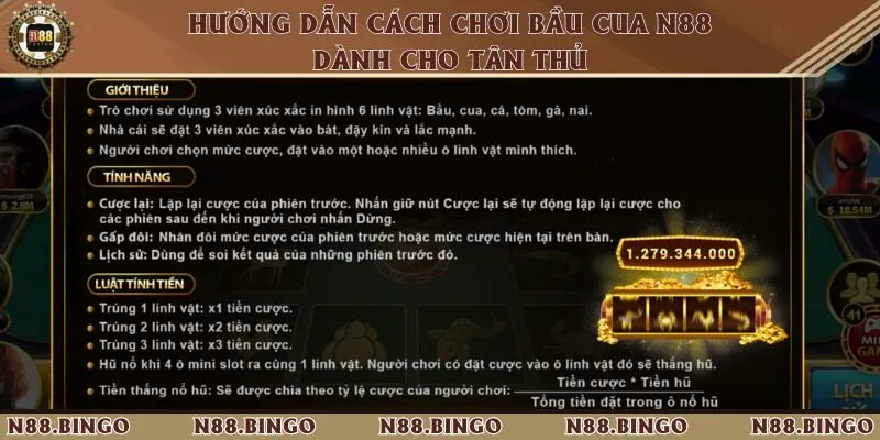 3 bước đơn giản đặt cược bầu cua tại N88